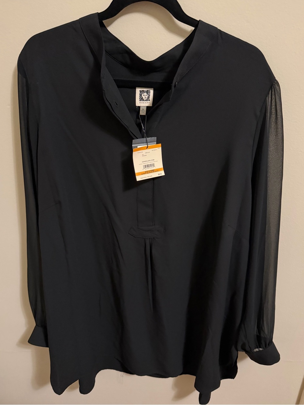 Anne Klein Long Sleeve Tunic Blouse